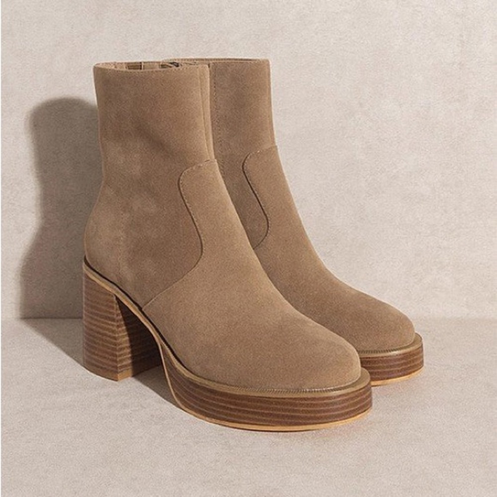 Women's Tan Suede Ankle Boots